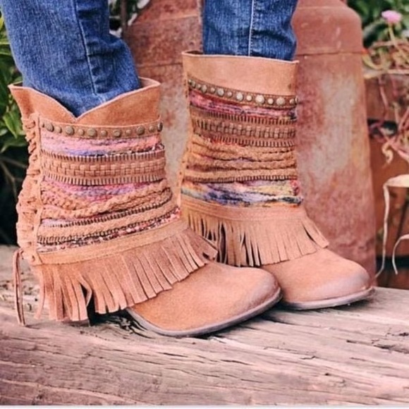 Naughty Monkey Brown Fringe Ankle Boots - Picture 3 of 7